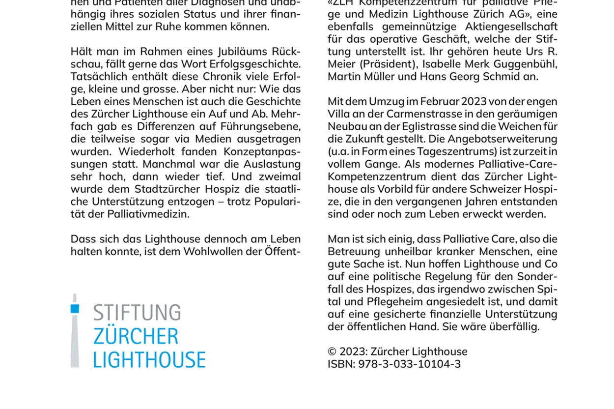 Lighthouse Chronik 2023 - 35 Jahre Zürcher Lighthouse